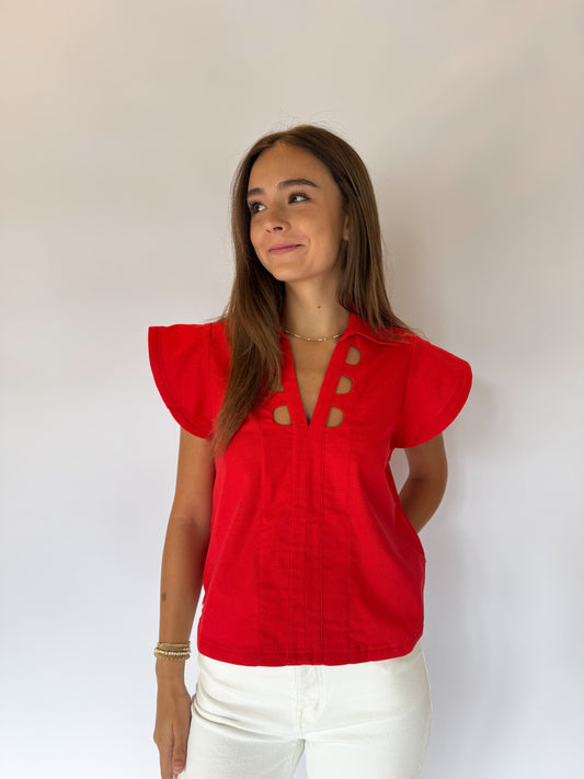 THE CYRINA TOP - RED