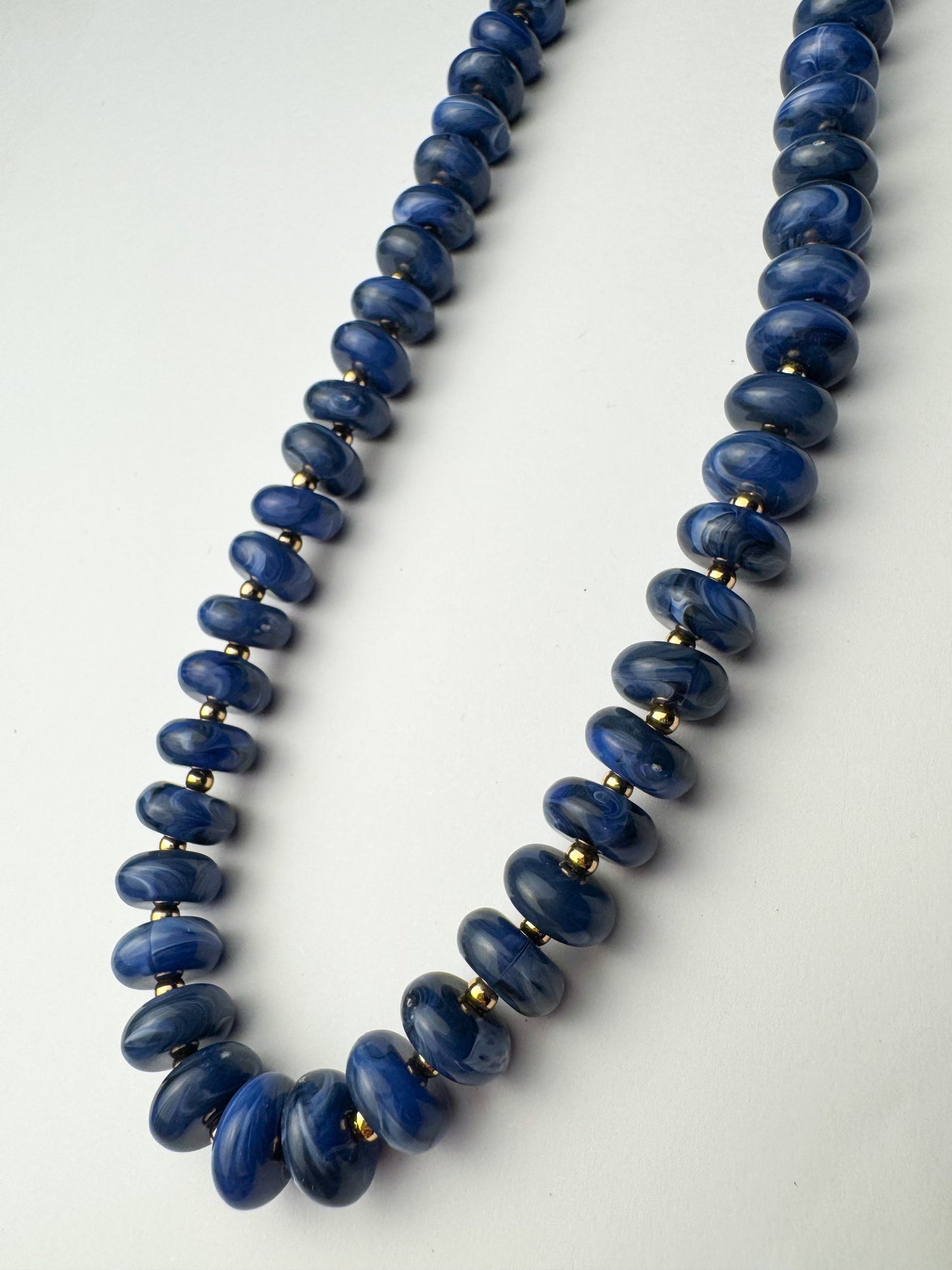 Navy Small Beaded Necklace