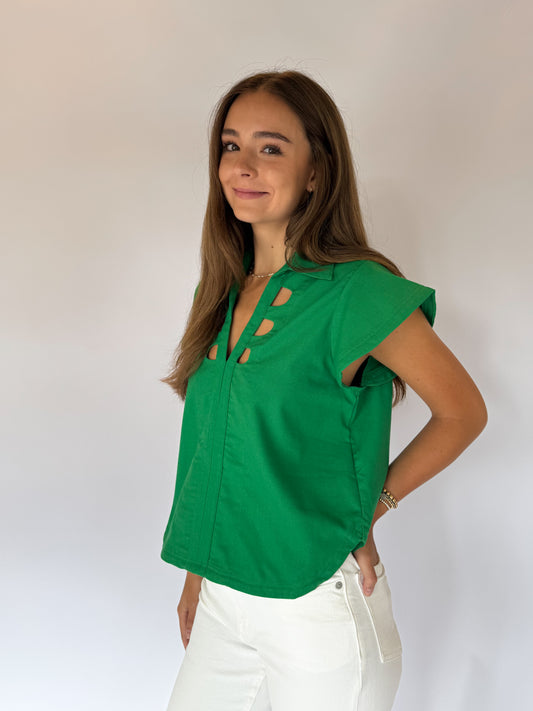 THE CYRINA TOP - GREEN