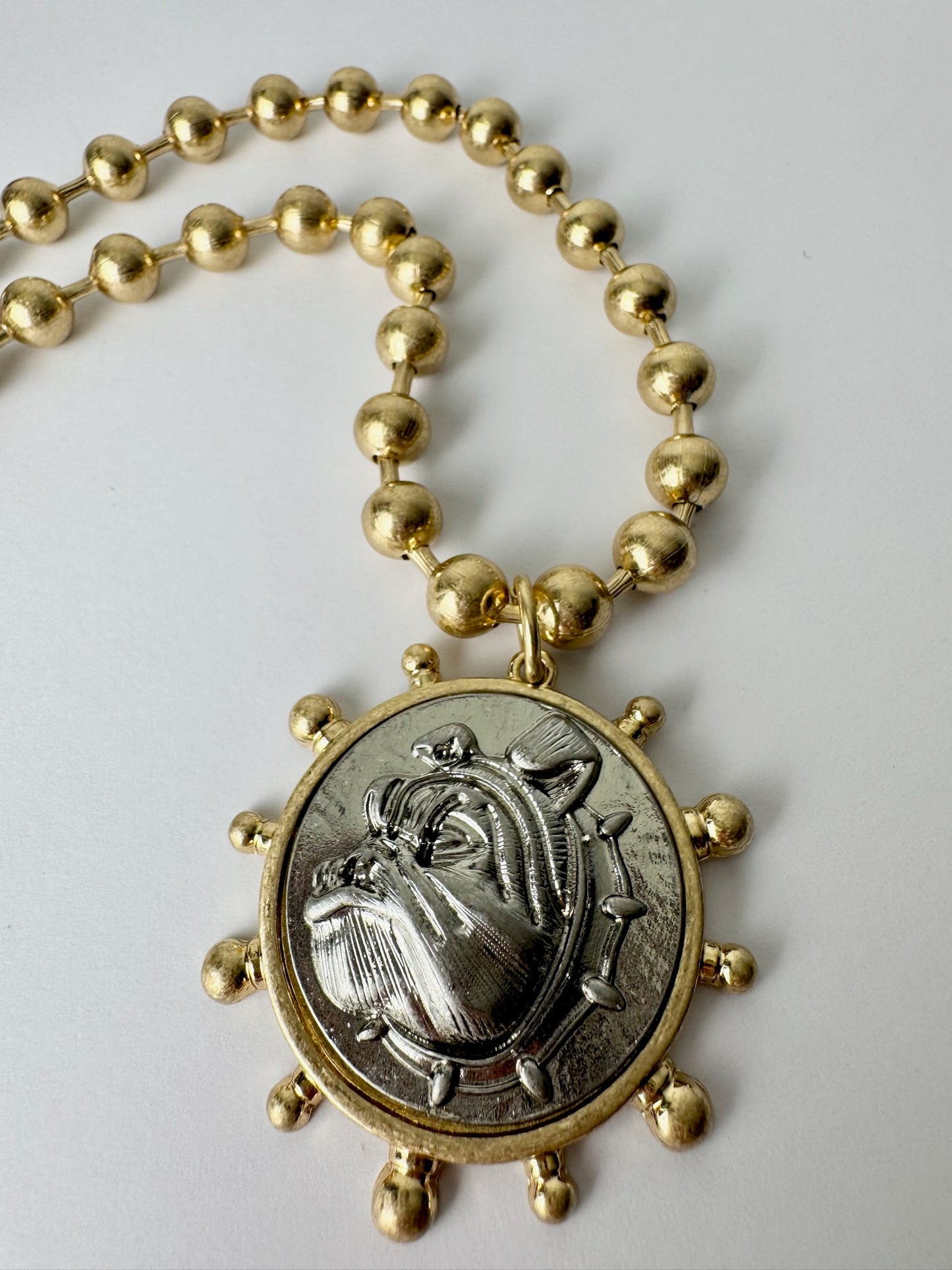 Bulldog Pendant Necklace