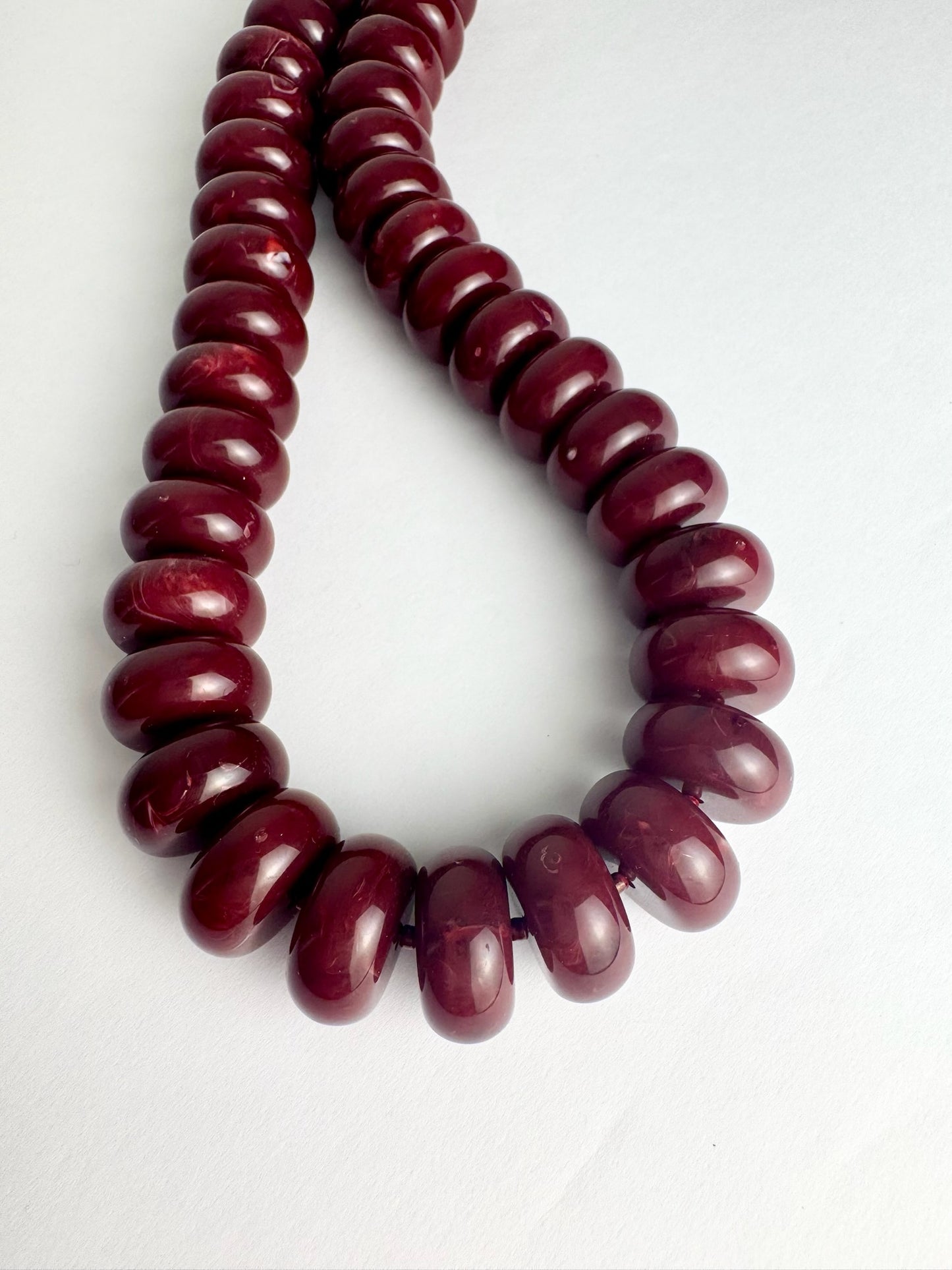 Burgundy Chunky Bead Necklace