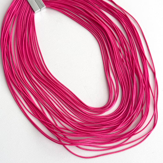 Multi Layer Magnetic Necklace Hot Pink