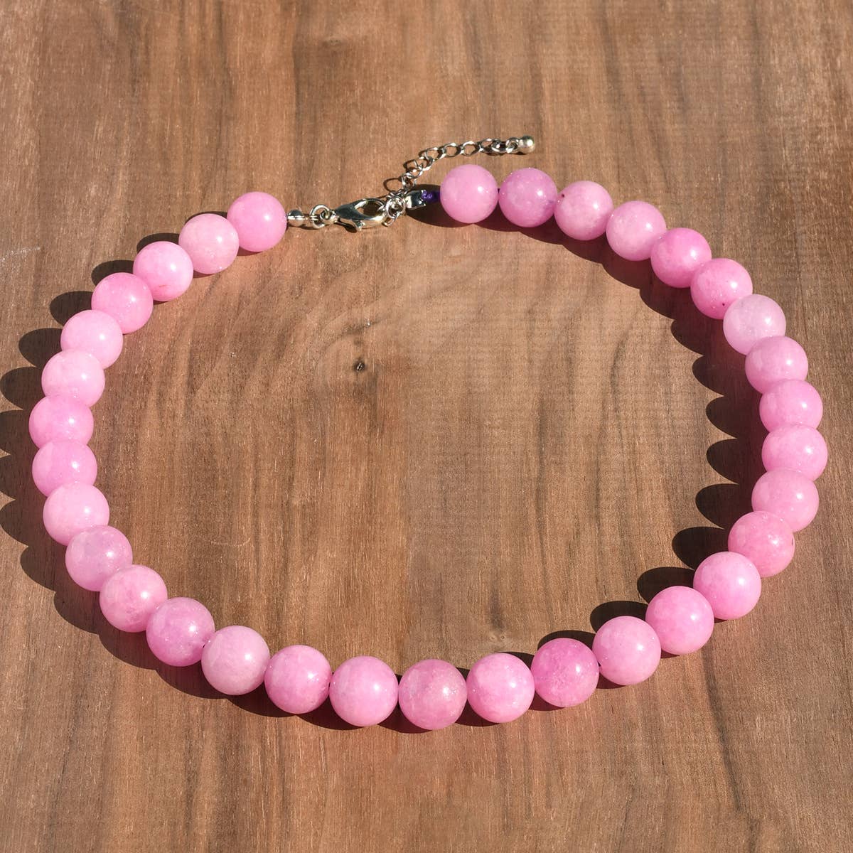 Dark Pink Beaded Necklace - Small Beads