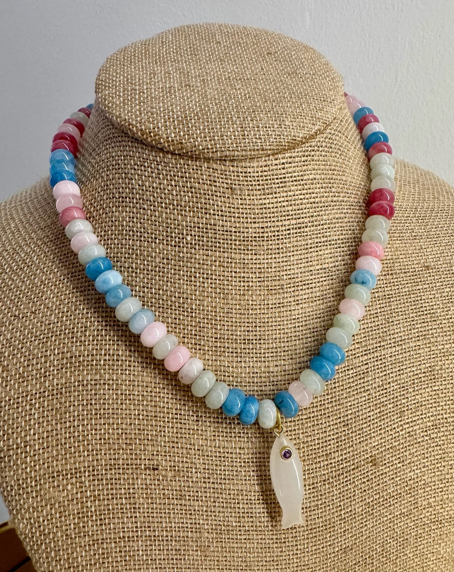 Multi Color Beaded Fish Necklace