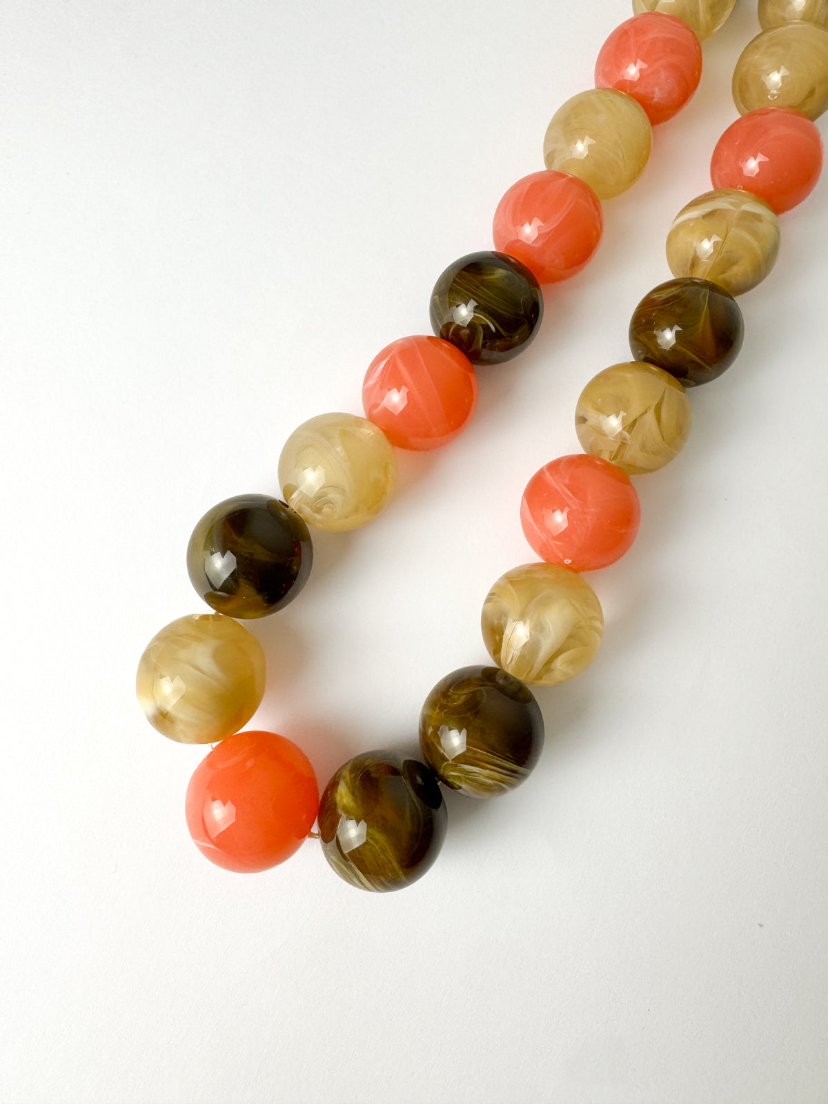 Coral and Brown Multi Necklace