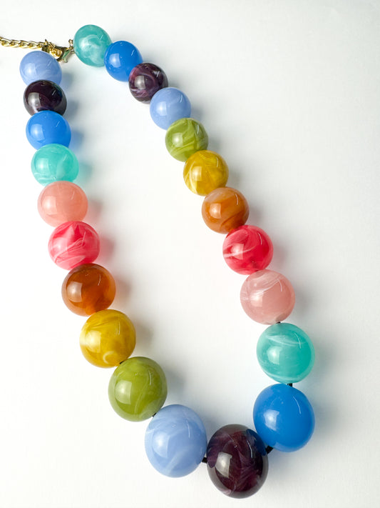 Multi Color Beaded Necklace