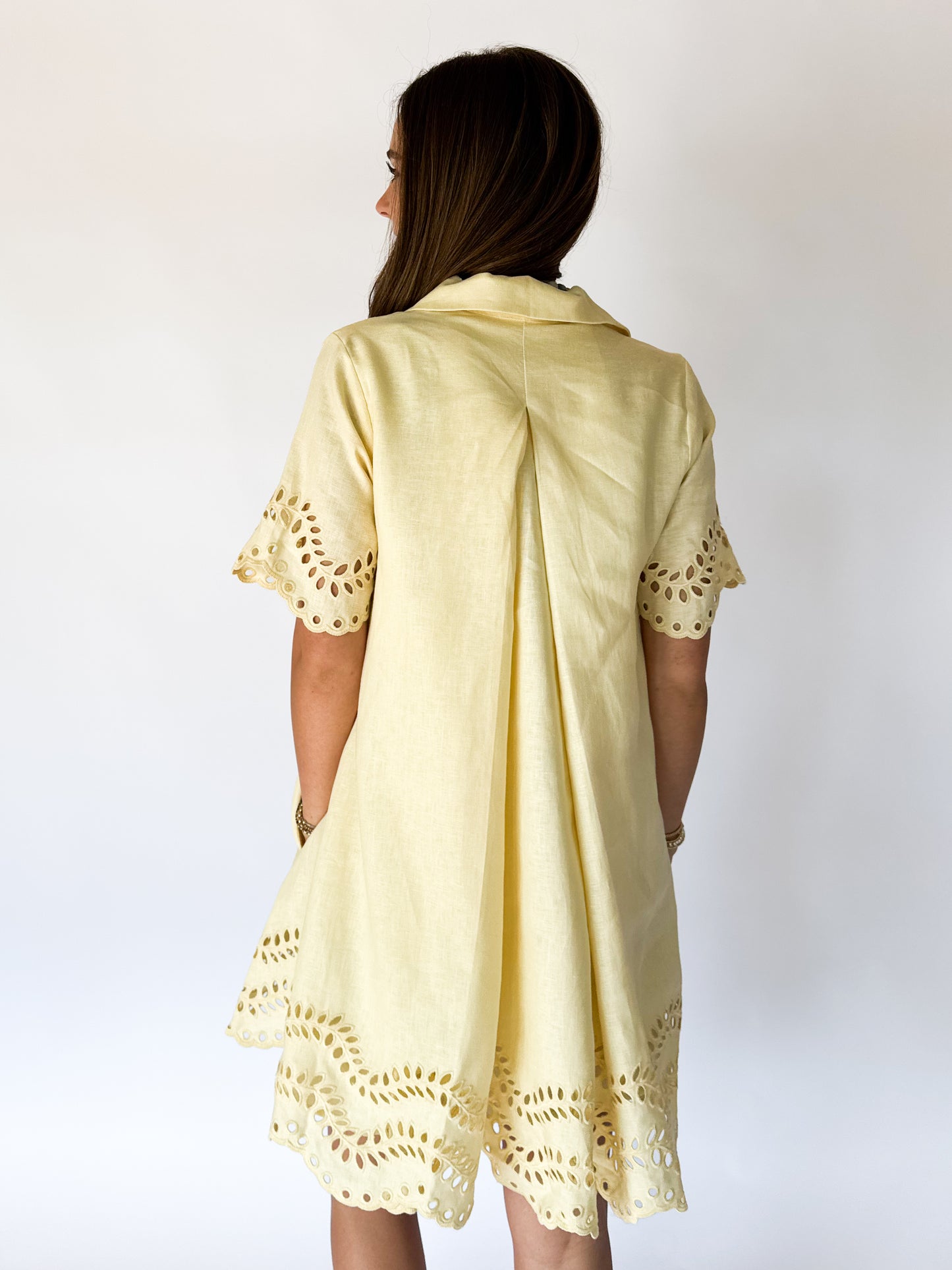 GIGI EYELET SHORT SLEEVE MINI DRESS