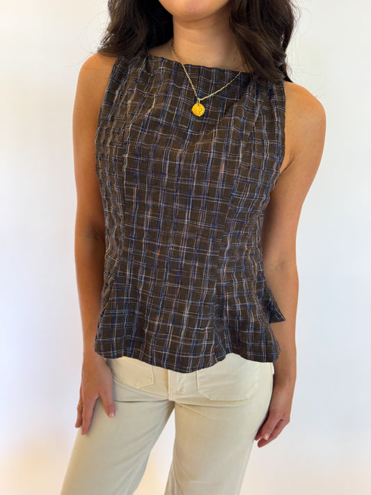 THE PLAID PEPLUM TOP