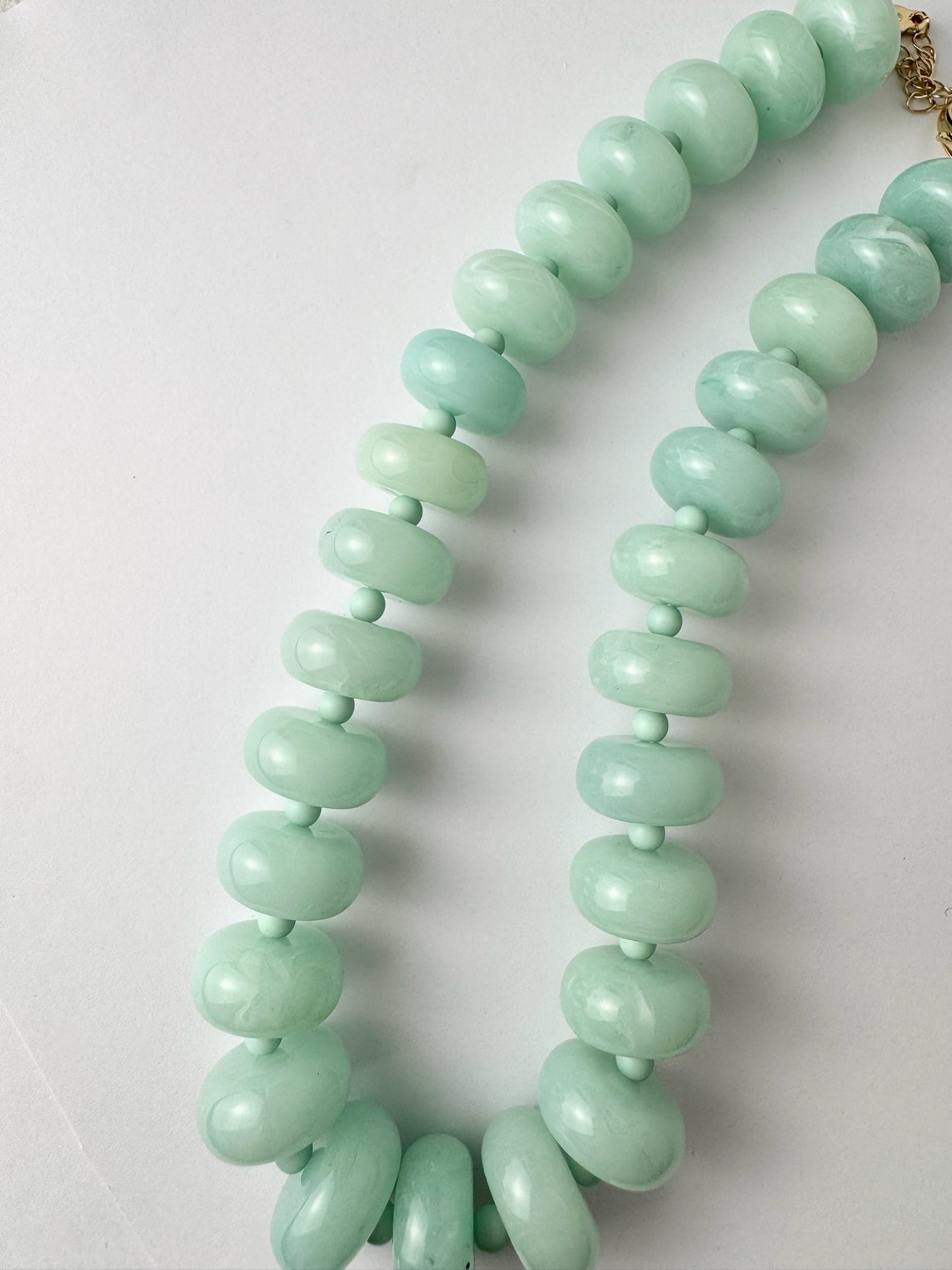Aqua Chunky Beaded Necklace