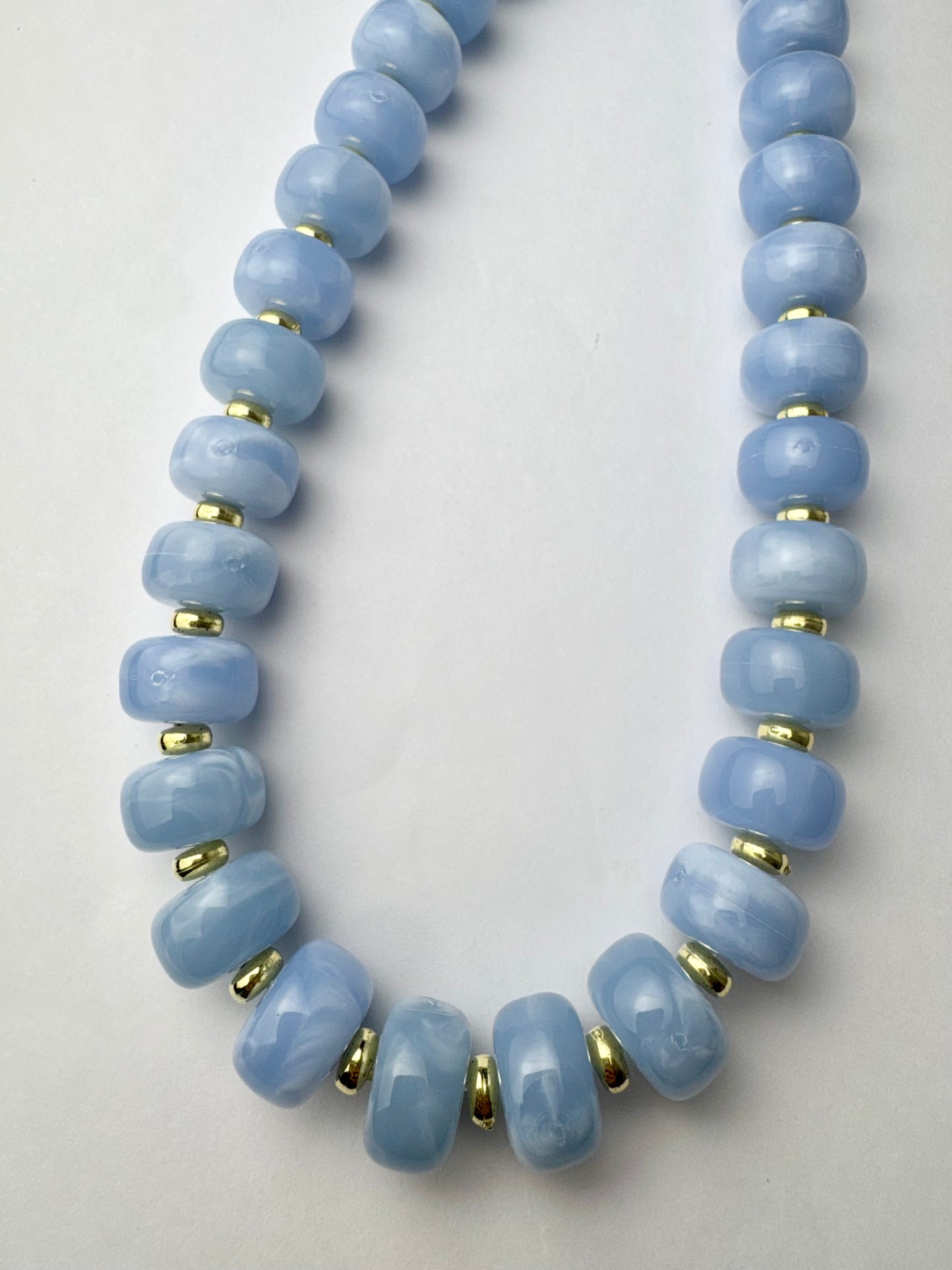 Light Blue Small Beaded Necklace