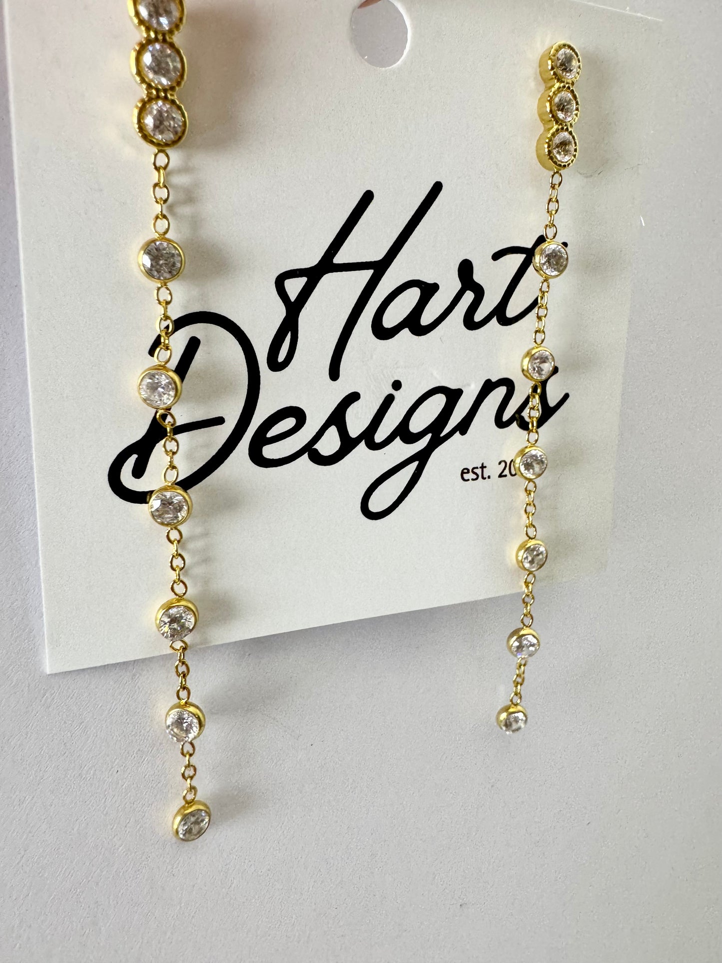 Triple Diamond Dangle Earrings