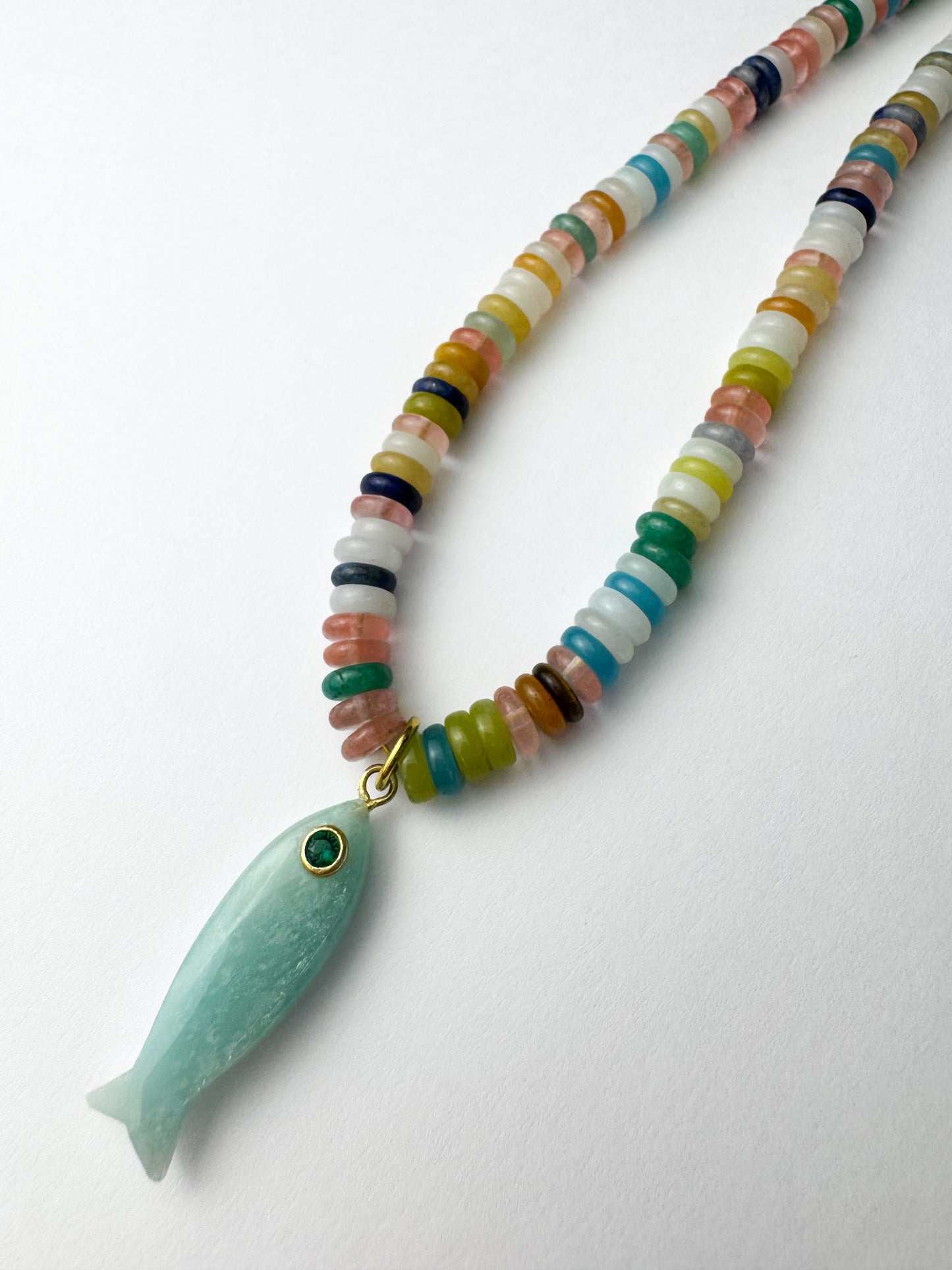 Multicolor Blue Fish Necklace