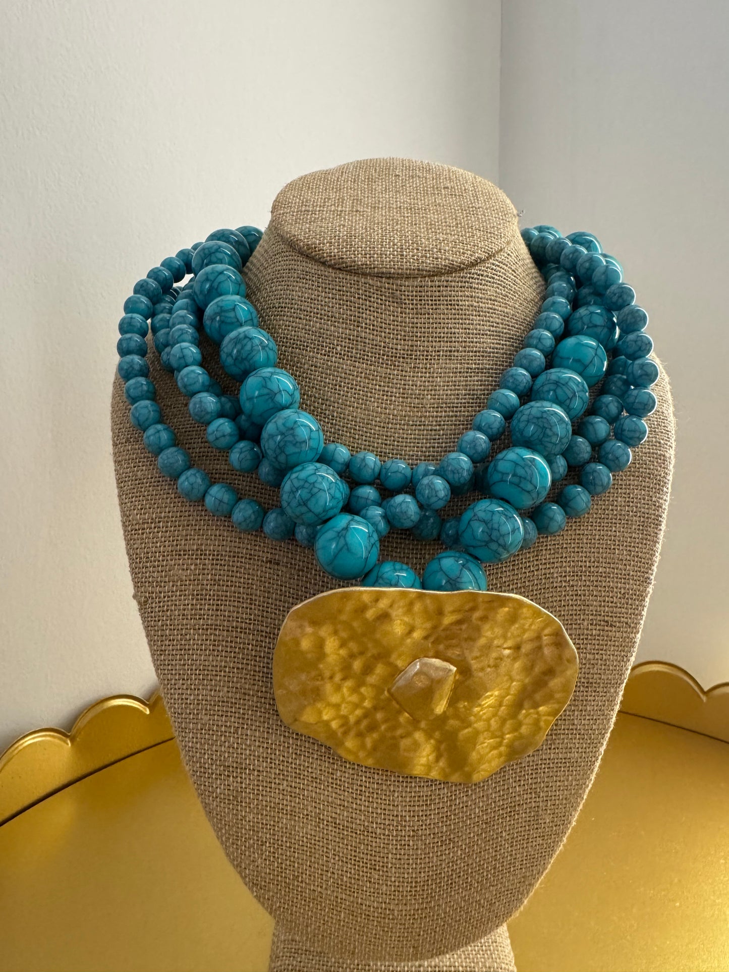 Chunky Turquoise Statement Necklace
