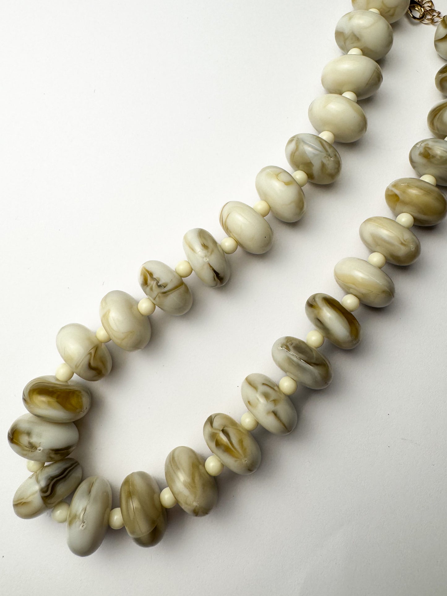 Tan Chunky Beaded Necklace