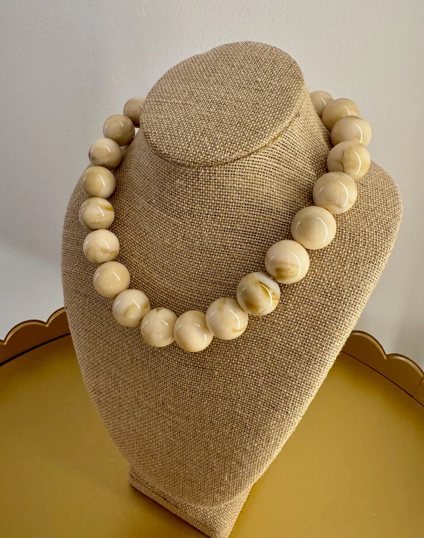 Tan Beaded Chunky Necklace
