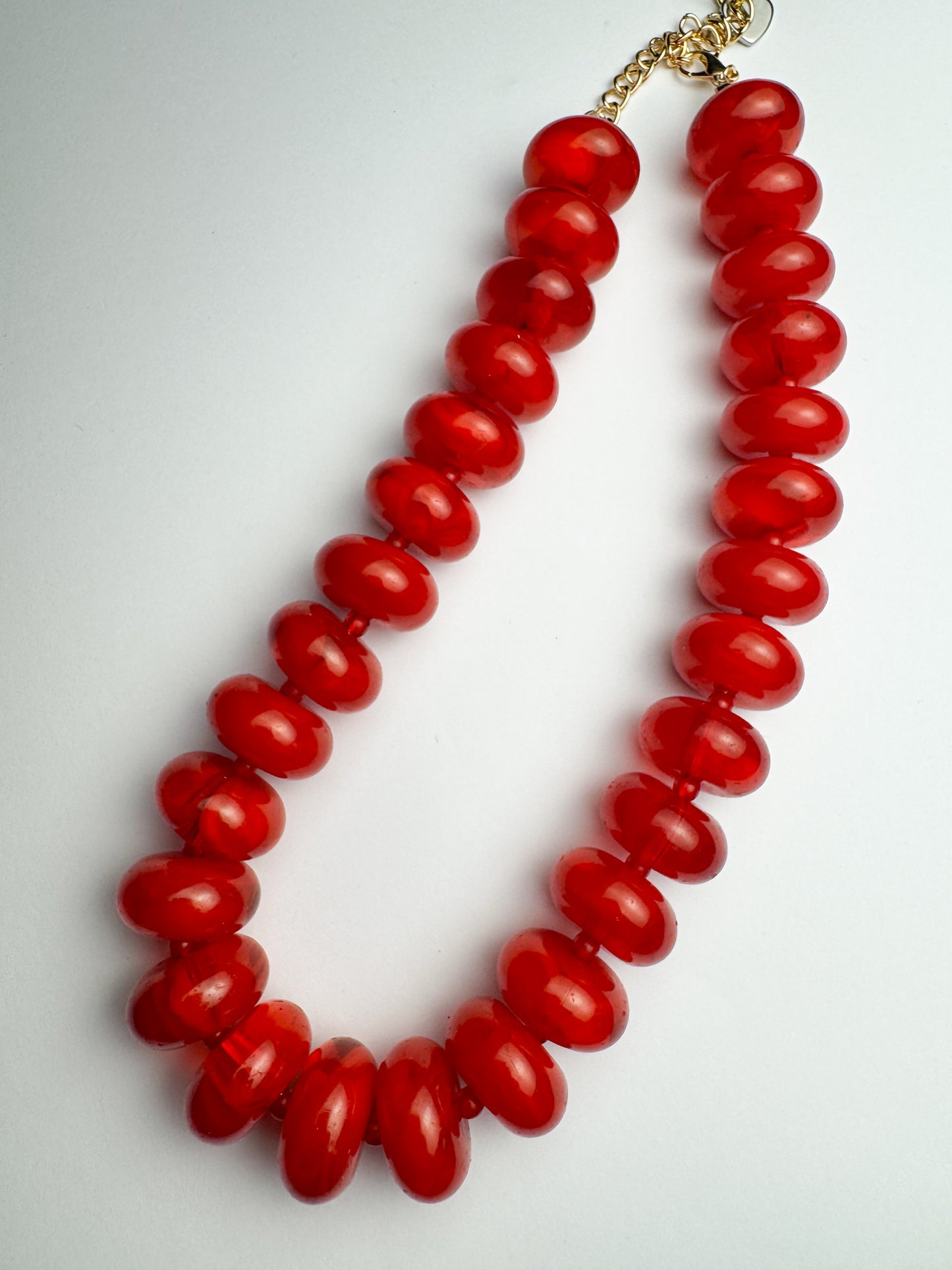 Red Beaded Chunky Necklace