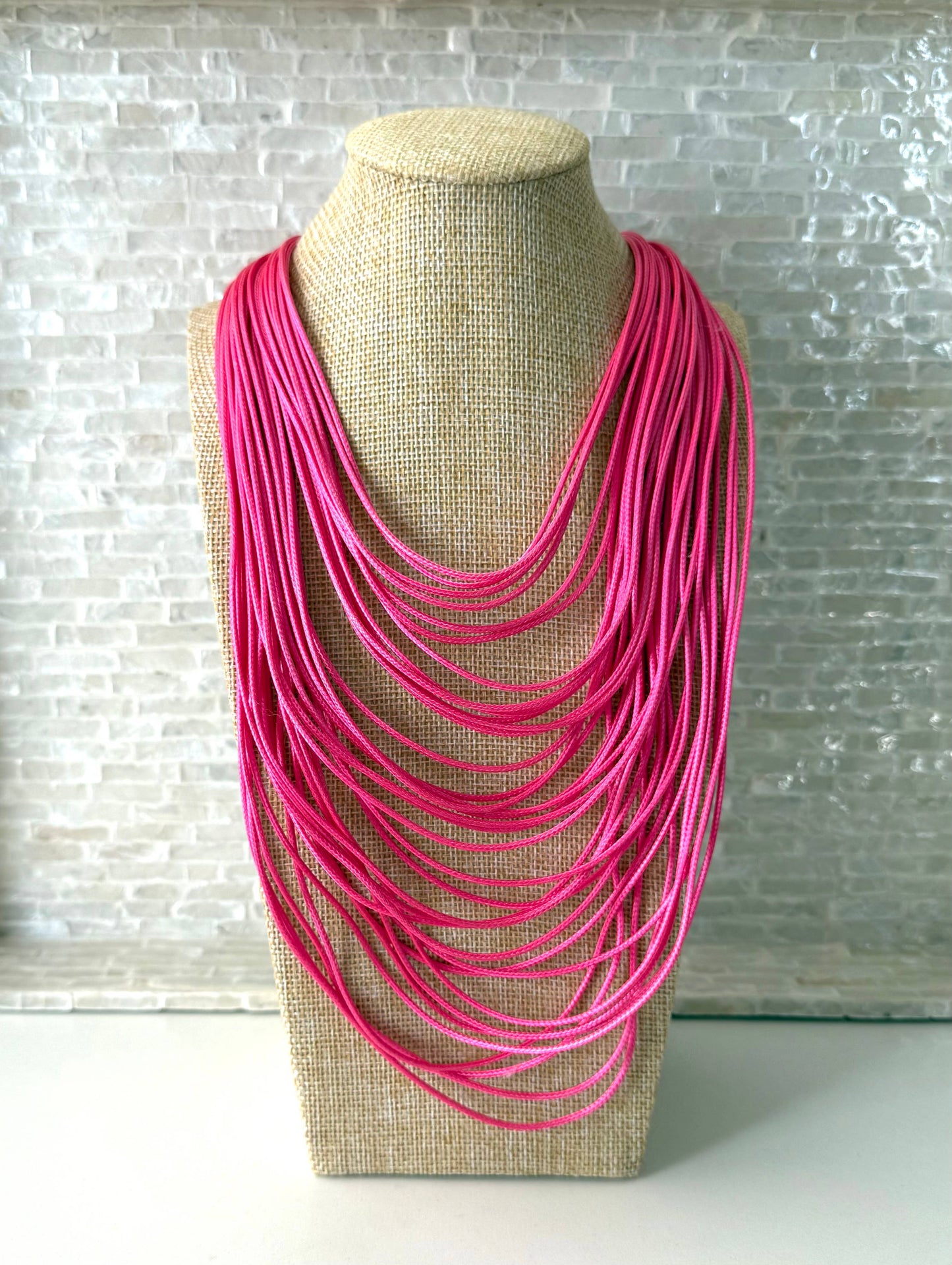 Multi Layer Magnetic Necklace Hot Pink