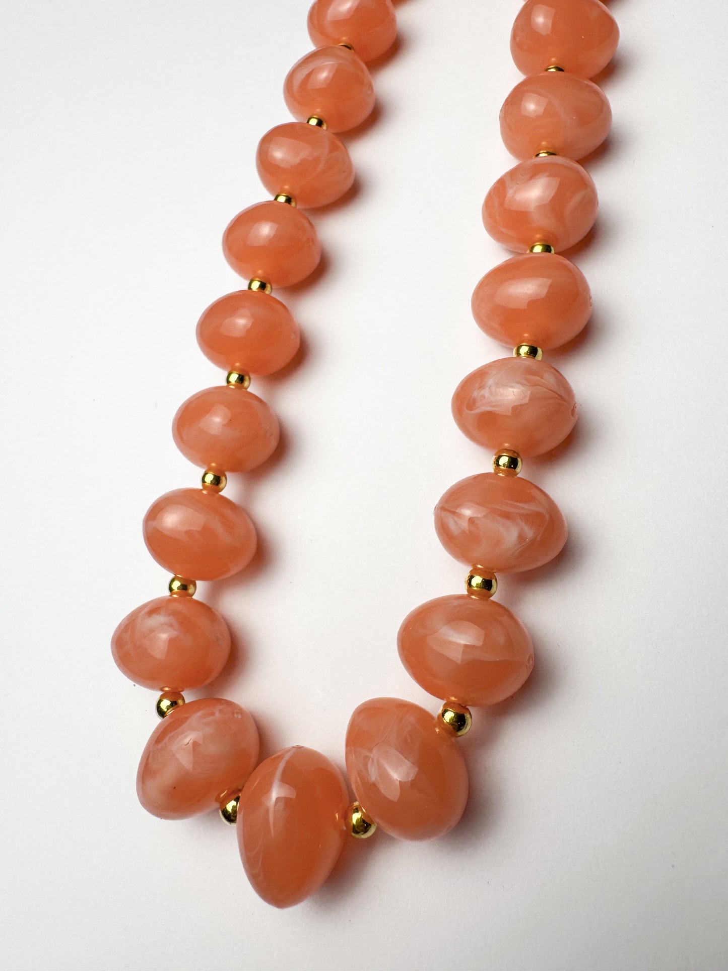 Peach Round Bead Necklace