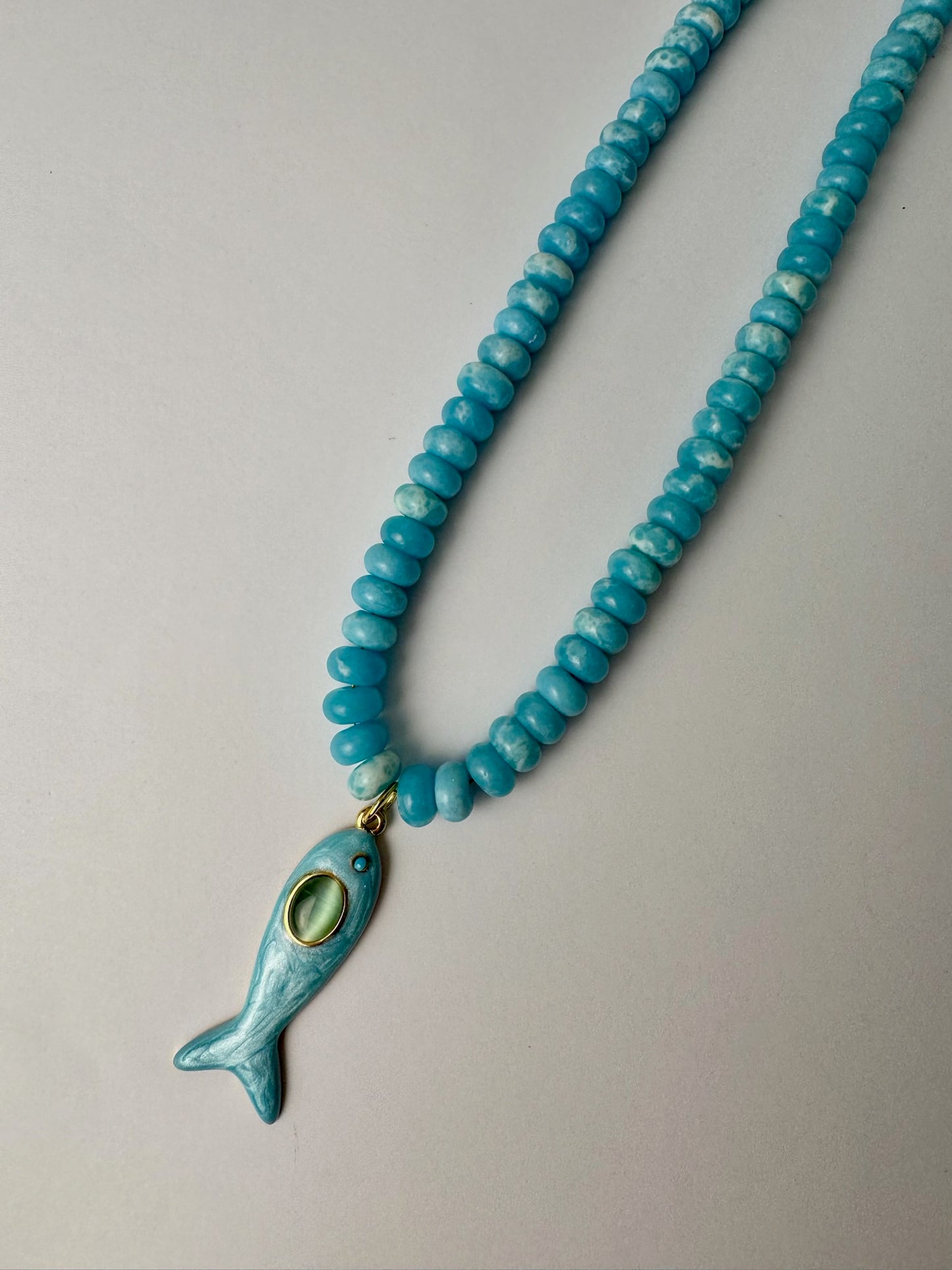 Light Blue Fish Necklace