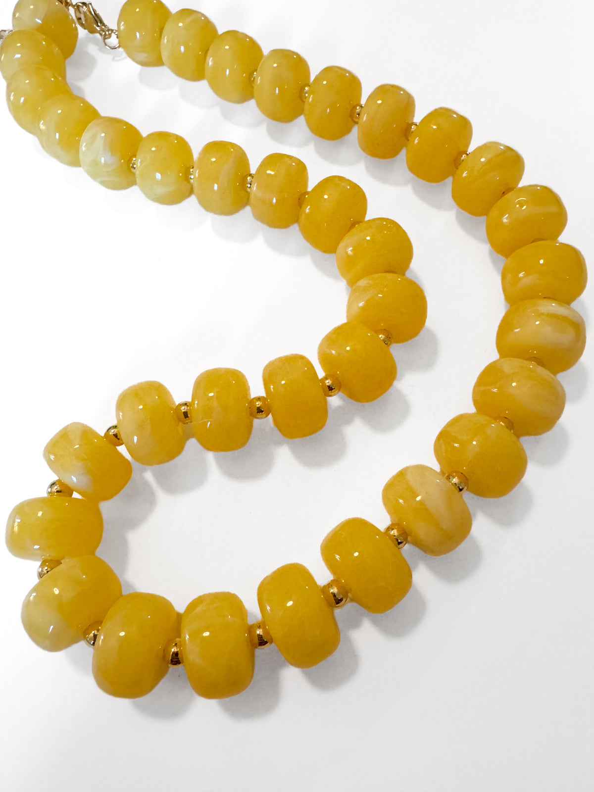 Mimosa Yellow Small Beaded Necklace