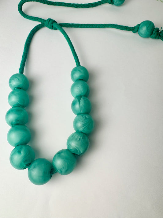 Green Cord Bead Necklace