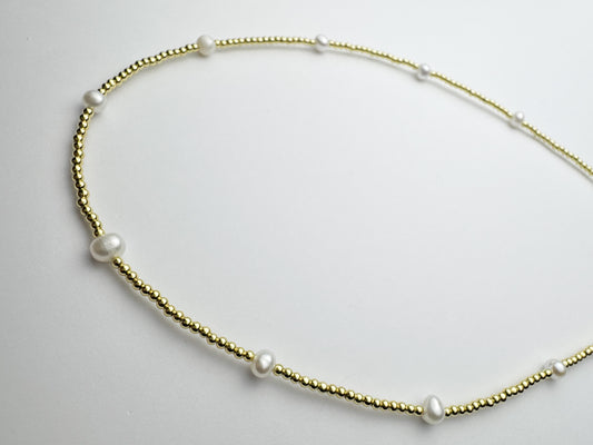 Pearl Gold Beaded Waterproof Necklace