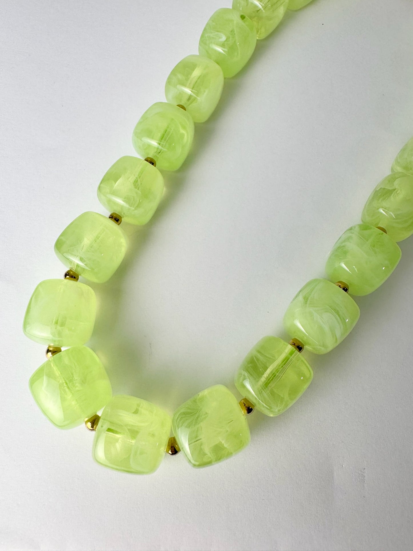 Lime Green Beaded Necklace