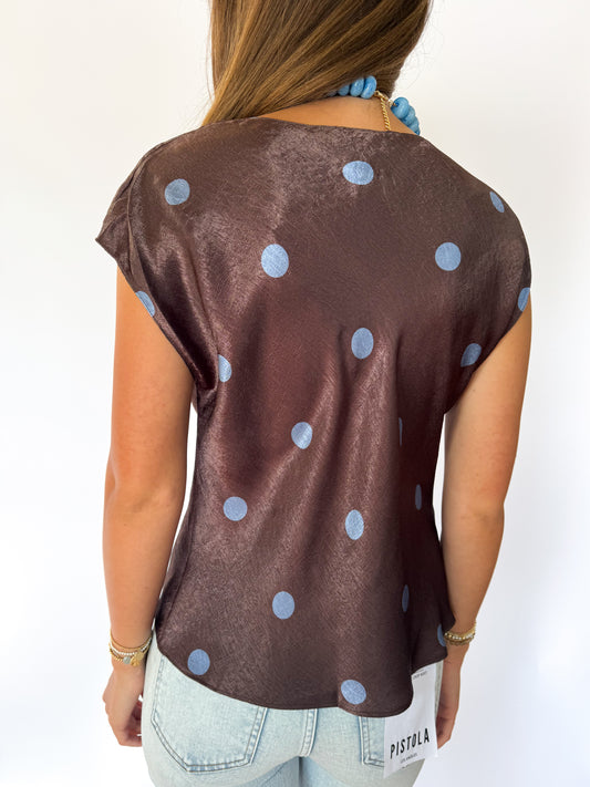 THE GRACEANNE TOP - BROWN