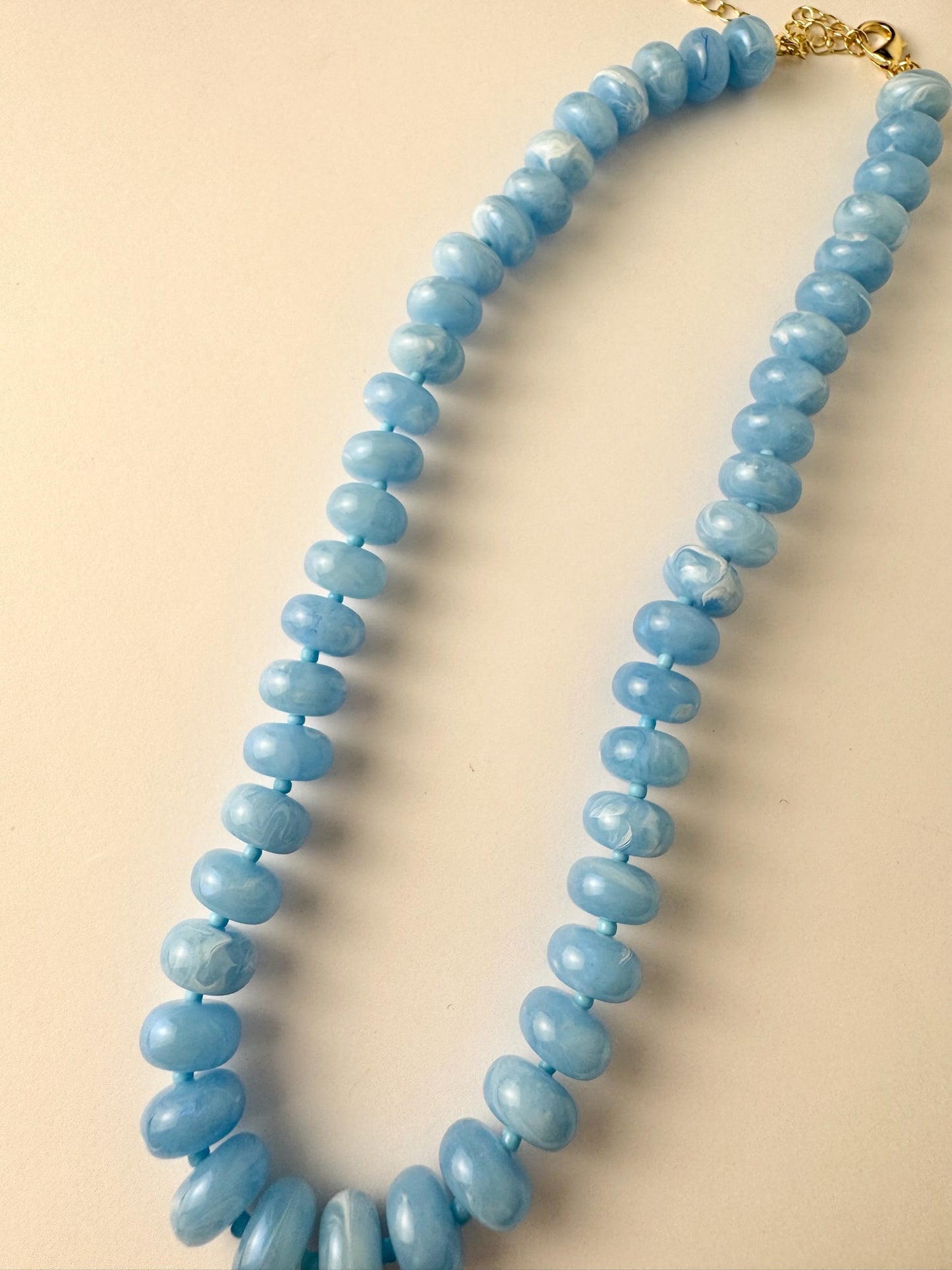 Blue Small Beaded Necklace
