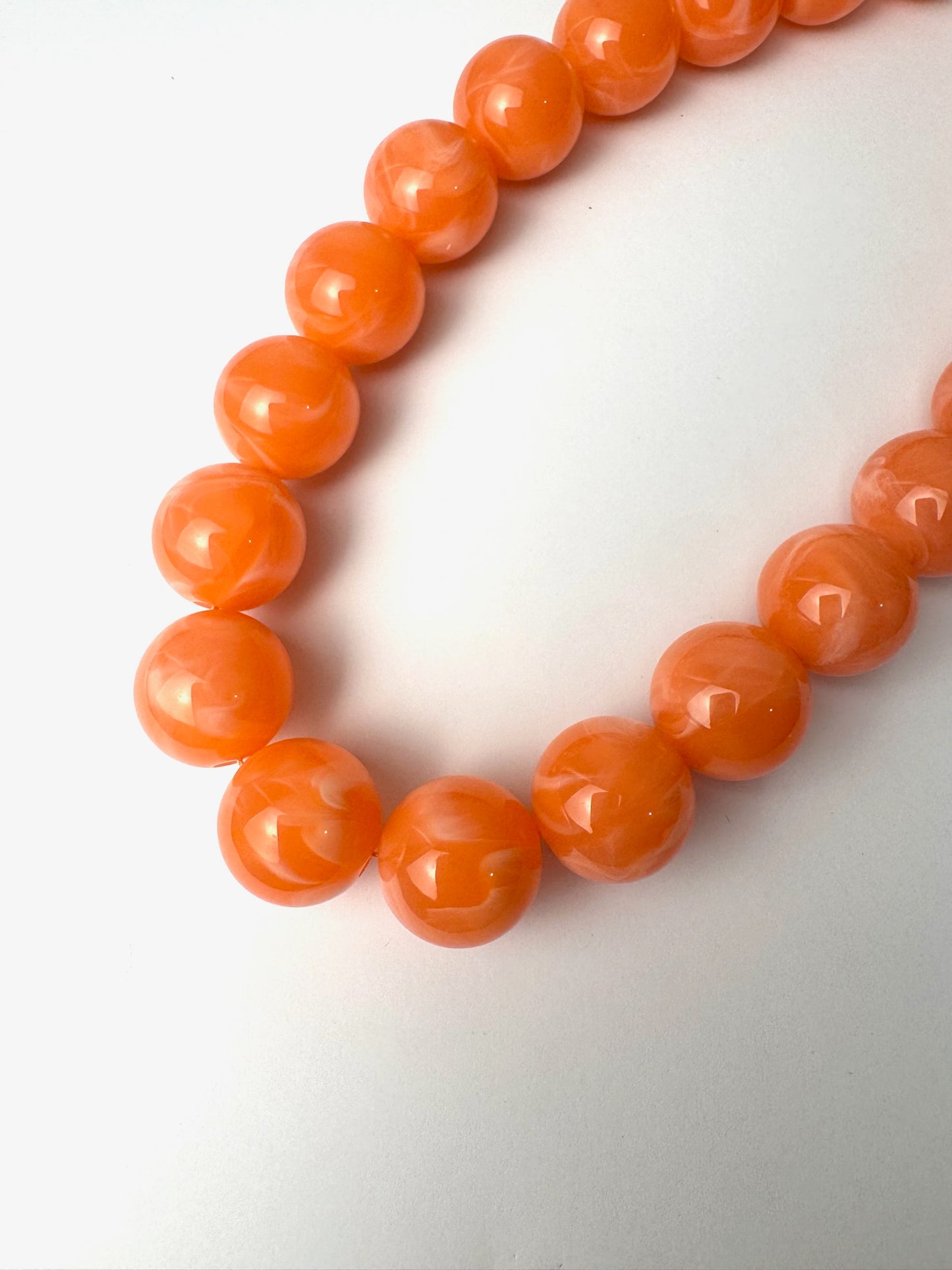 Coral Round Beaded Necklace