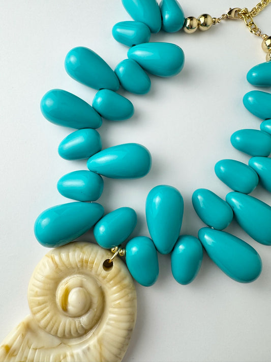 Teal Shell Necklace