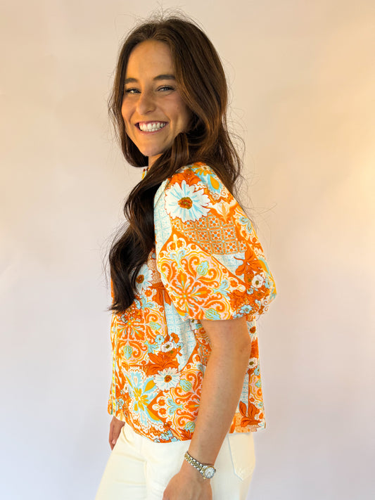 THE TRINITY FLORAL TOP