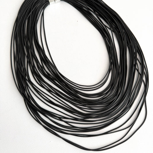 Multi Layer Magnetic Necklace Black