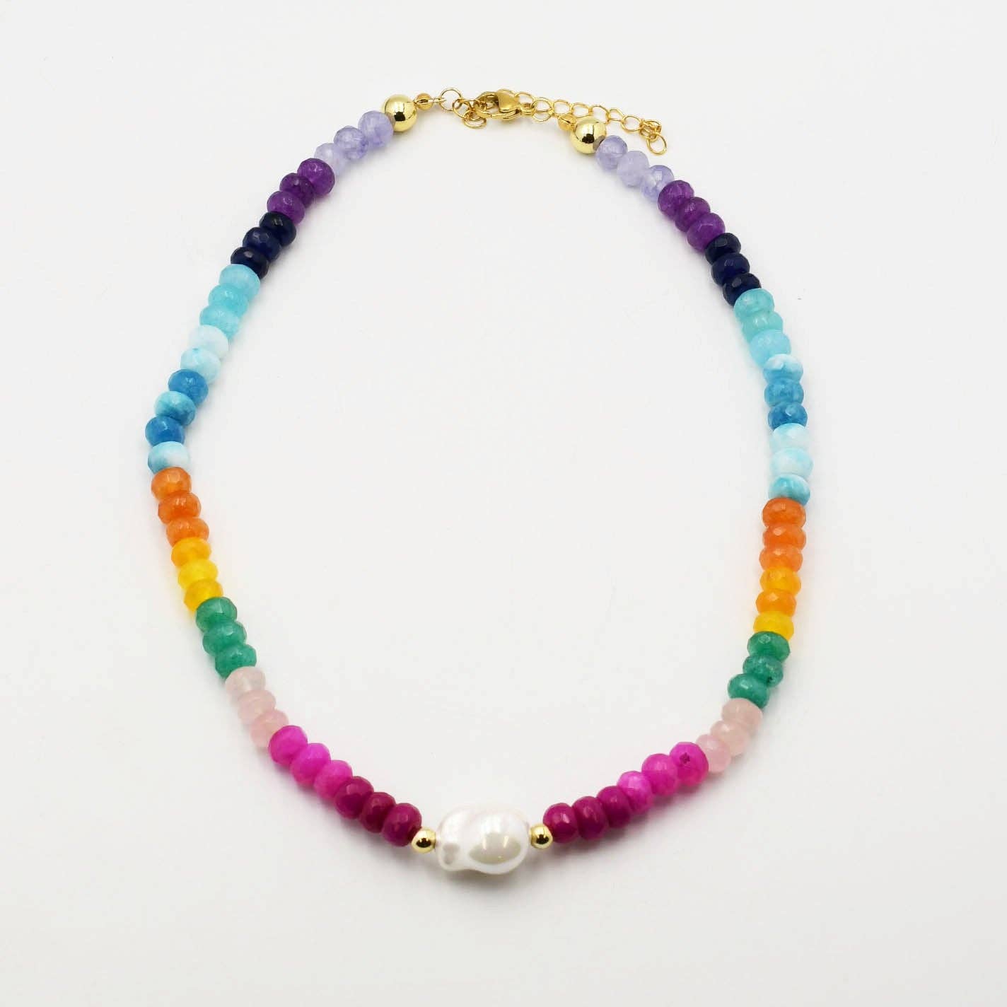 Colorful Gemstone with Pearl