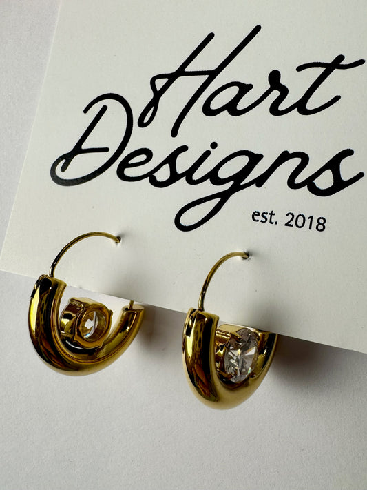 Diamond Small Hoop Earrings