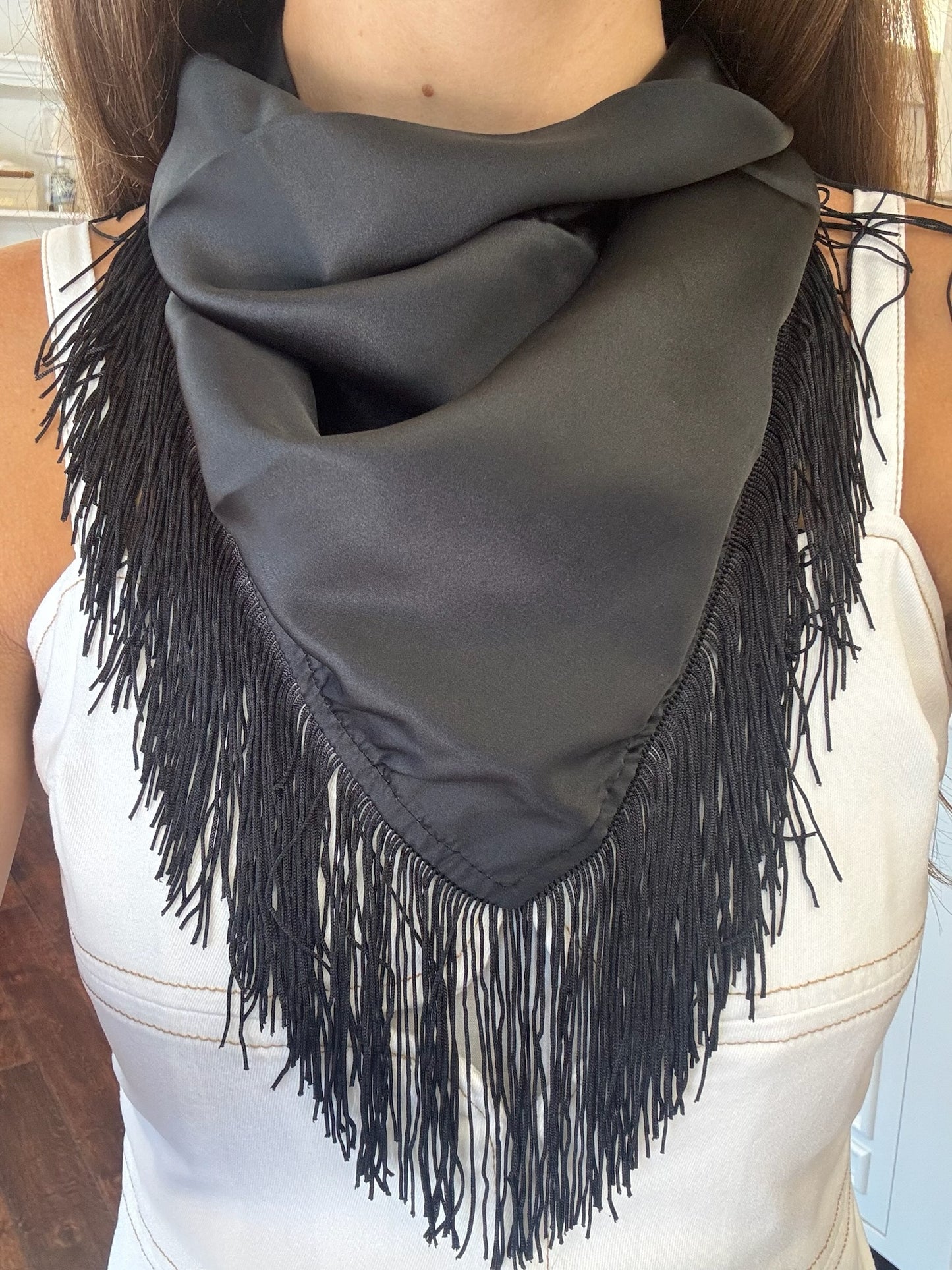 Black Fringe Scarf