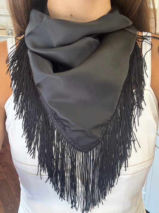 Black Fringe Scarf