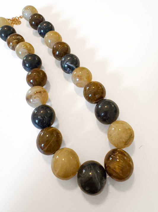 Multi Neutral Beaded Necklace