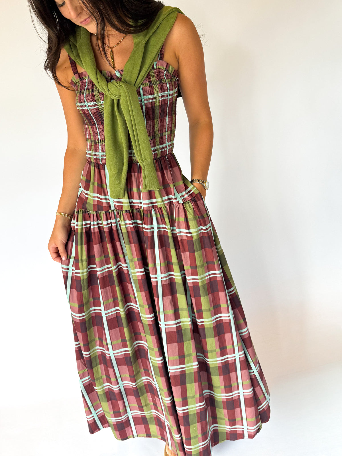 THE HEATHER PLAID MAXI