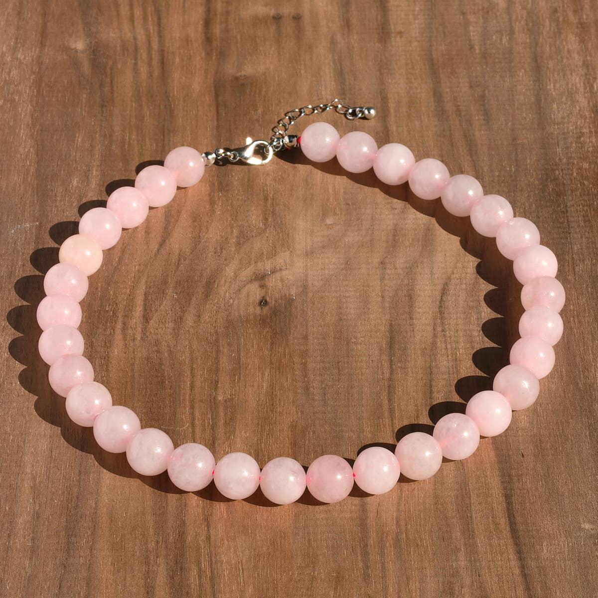 Light Pink Beaded Necklace - Small Beads
