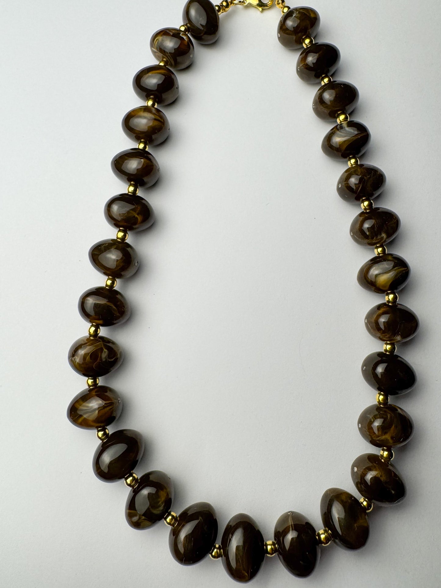 Brown Round Bead Necklace