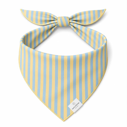 Yellow & Blue Stripes Dog Bandana: S/M