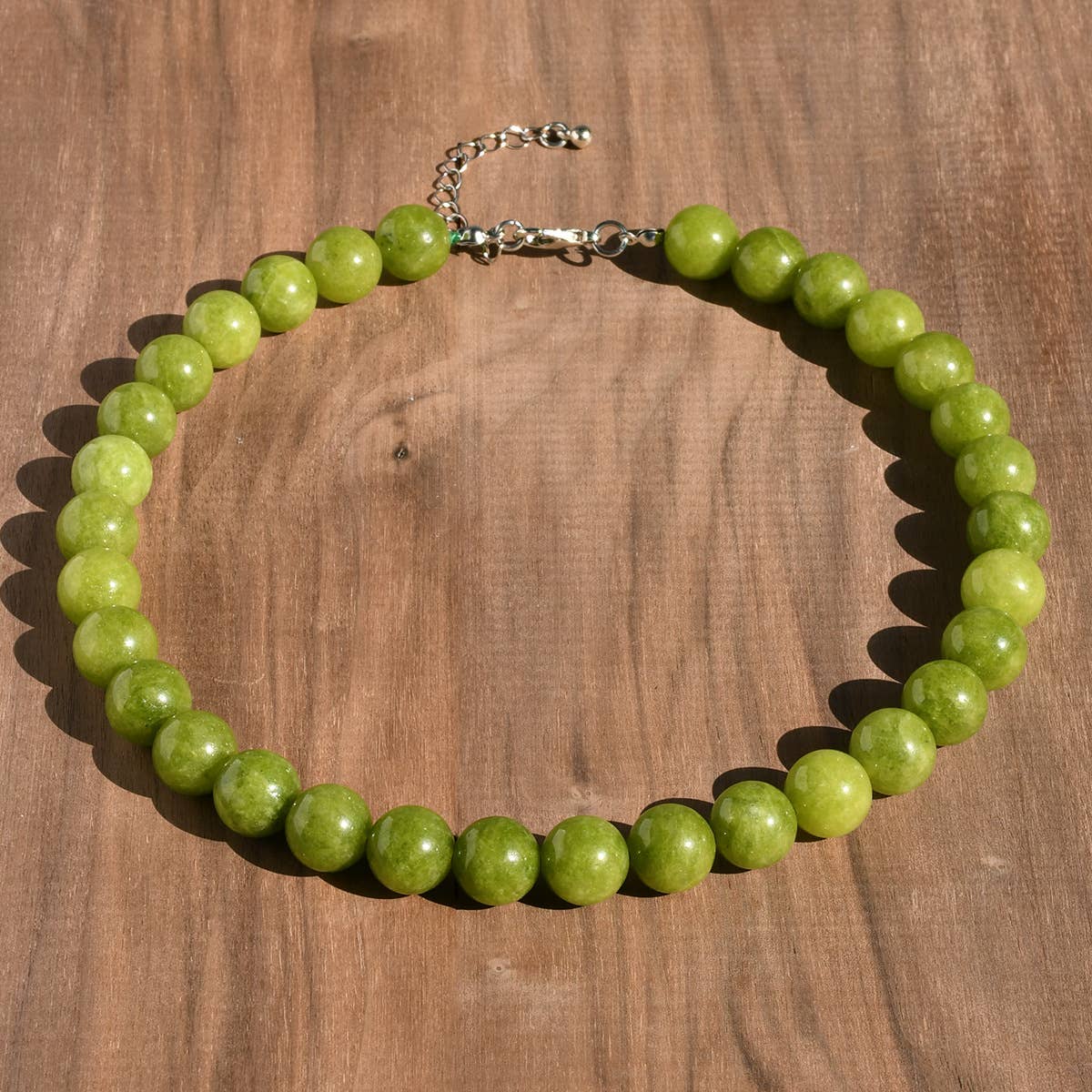 Green Beaded Necklace - small beads