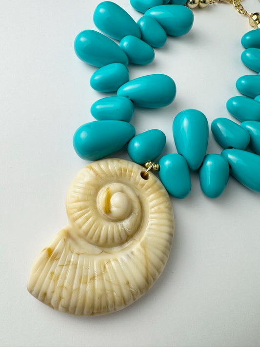 Teal Shell Necklace