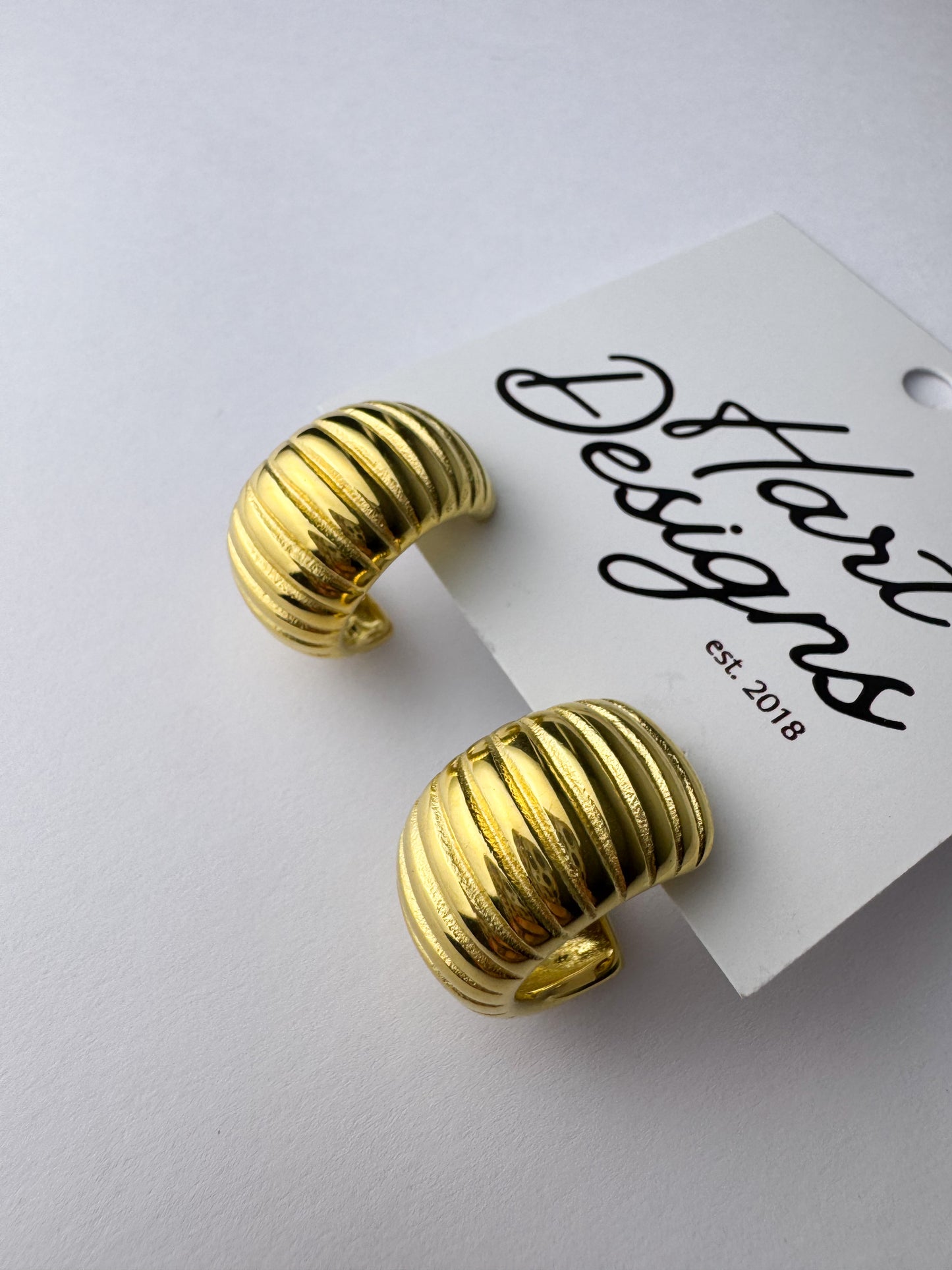 Gold Textured Hoop