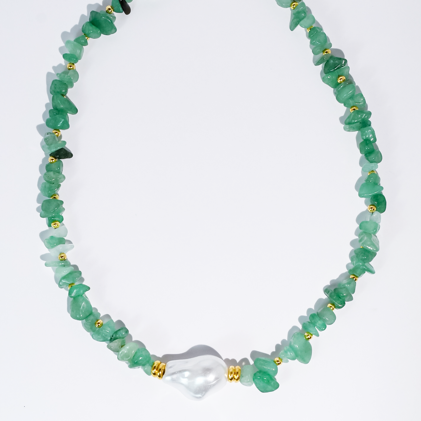 Enchanted Pearl Gemstone Necklace: Green