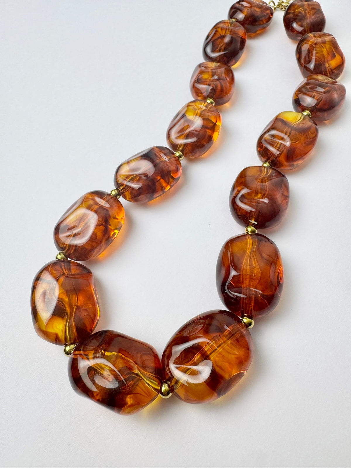 Tortoise Textured Bead Necklace