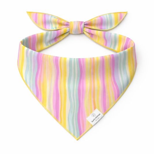 Pastel Wavy Stripes Dog Bandana: S/M