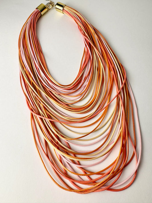 Pink Layered Statement Necklace
