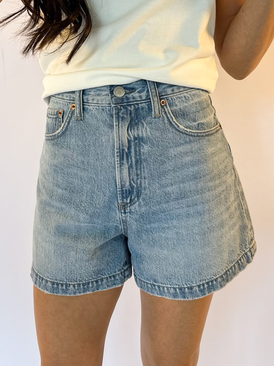SAIGE HIGH RISE A-LINE SHORT FRENCH RIVIERA